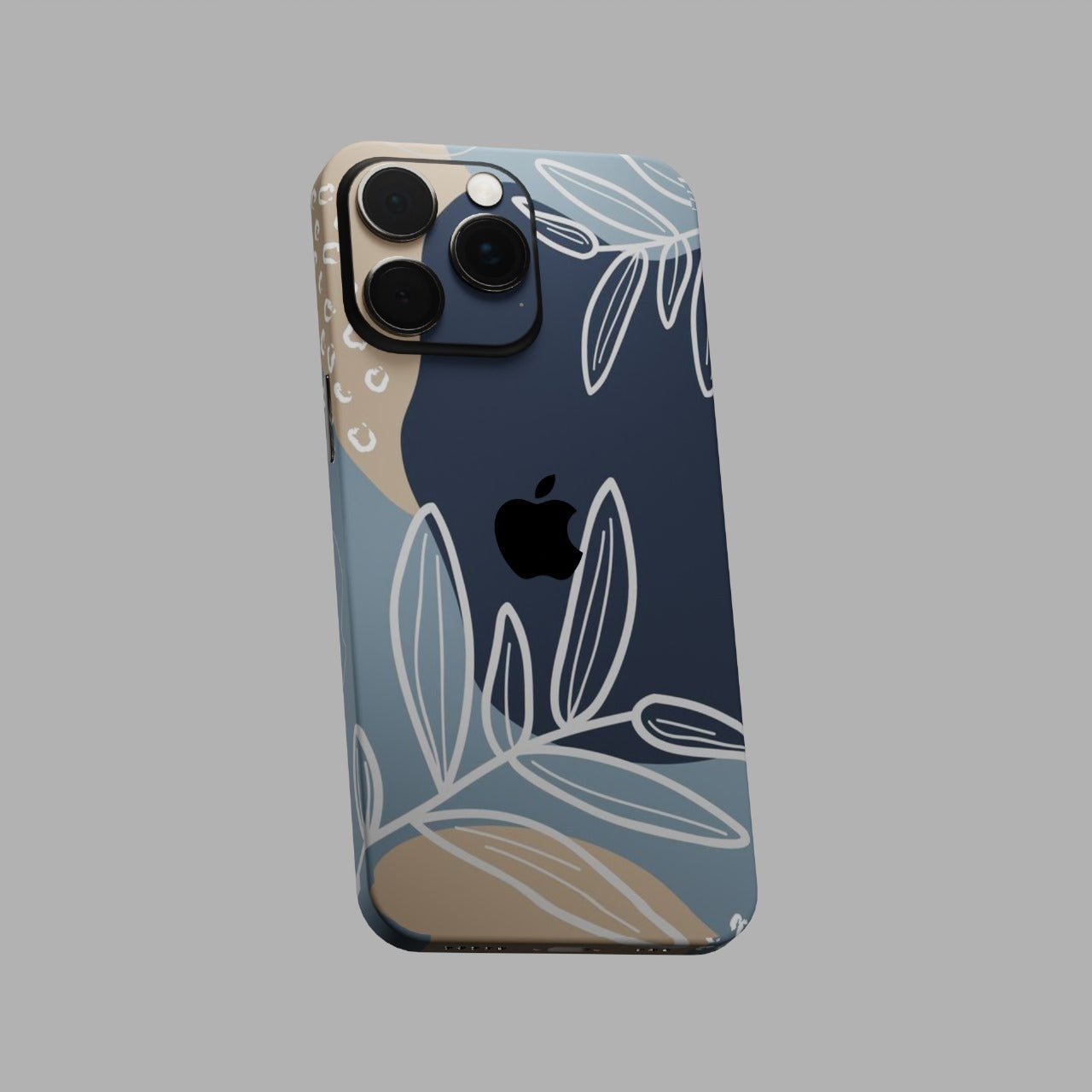 Flower silhouette Pastel Blue Mobile Skins & Wraps