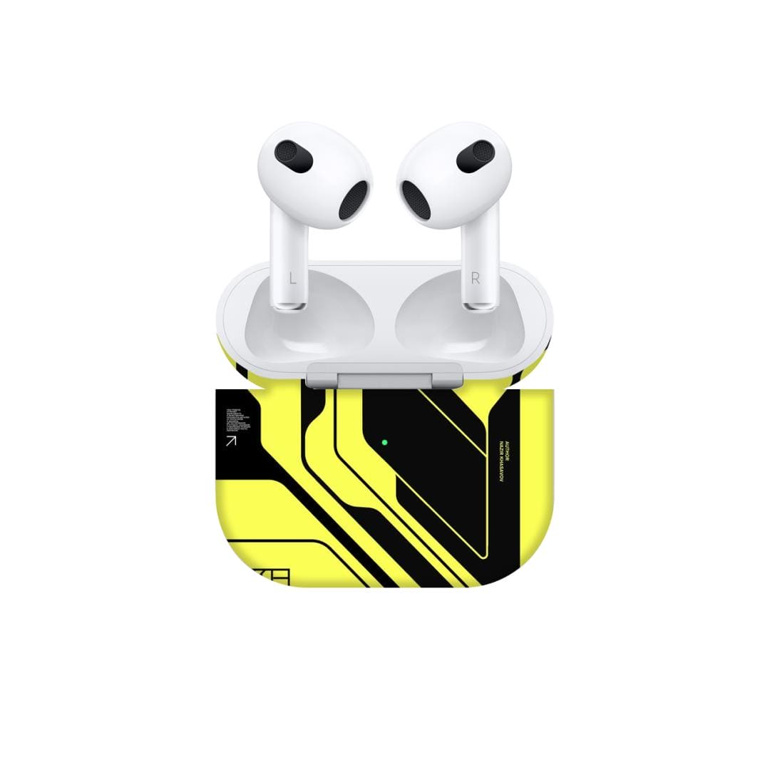 Airpods 3 Cyber Yellow  Black skins