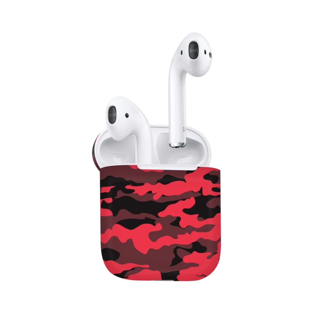 Airpods Dark Red Camo skins