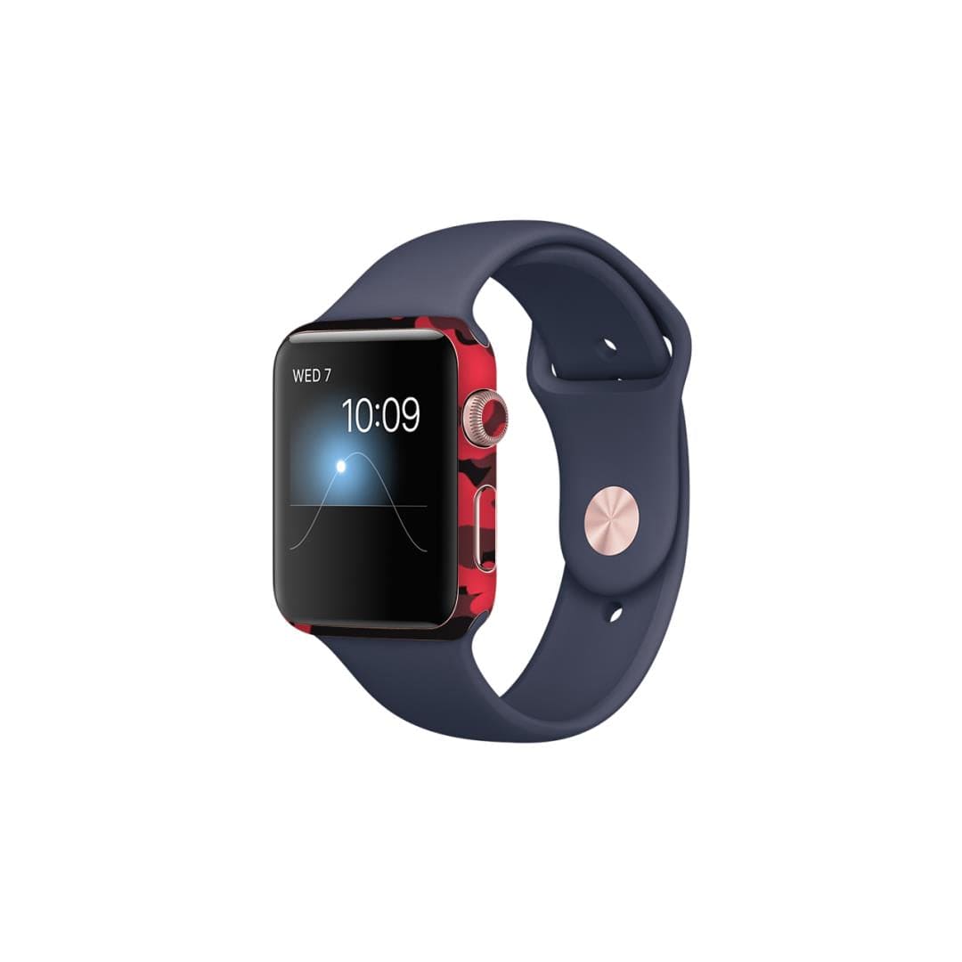 Apple Watch Series Dark Red Camo skins