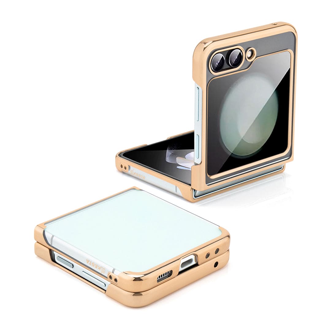 Samsung Z Flip 5 Kesta Anti-Yellow Case - Luxury Gold